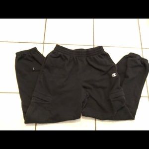 Champion boys large black sweatpants joggers EUC